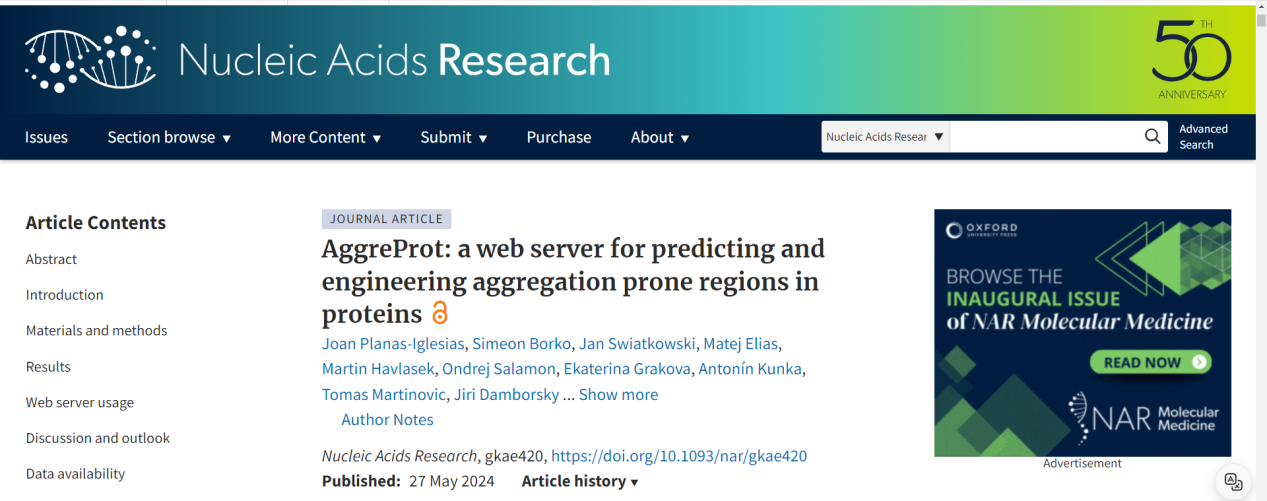 AggreProt: a web server for predicting and engineering aggregation pron eregions in proteins